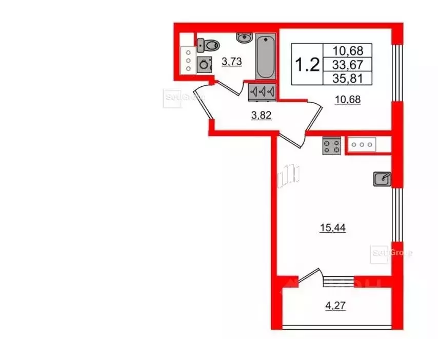 1-к кв. Санкт-Петербург ул. Верхне-Каменская, 11к1 (34.0 м) - Фото 1