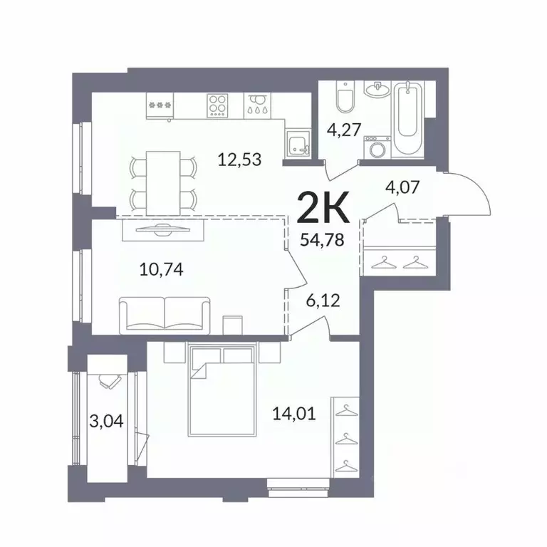 2-к кв. Новосибирская область, Новосибирск Горский мкр, Горская лагуна ... - Фото 1