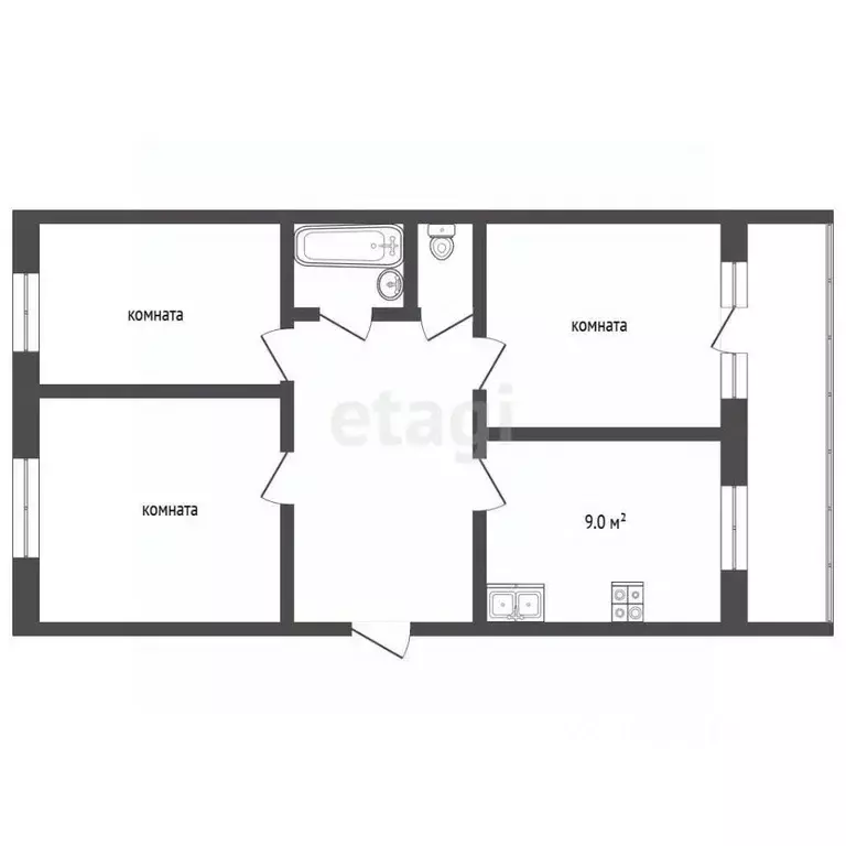 3-к кв. Псковская область, Печоры ул. Мелиораторов, 16 (57.9 м) - Фото 2