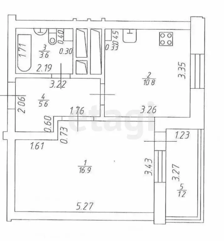 1-комнатная квартира: Казань, улица Мустая Карима, 3 (36.8 м) - Фото 1