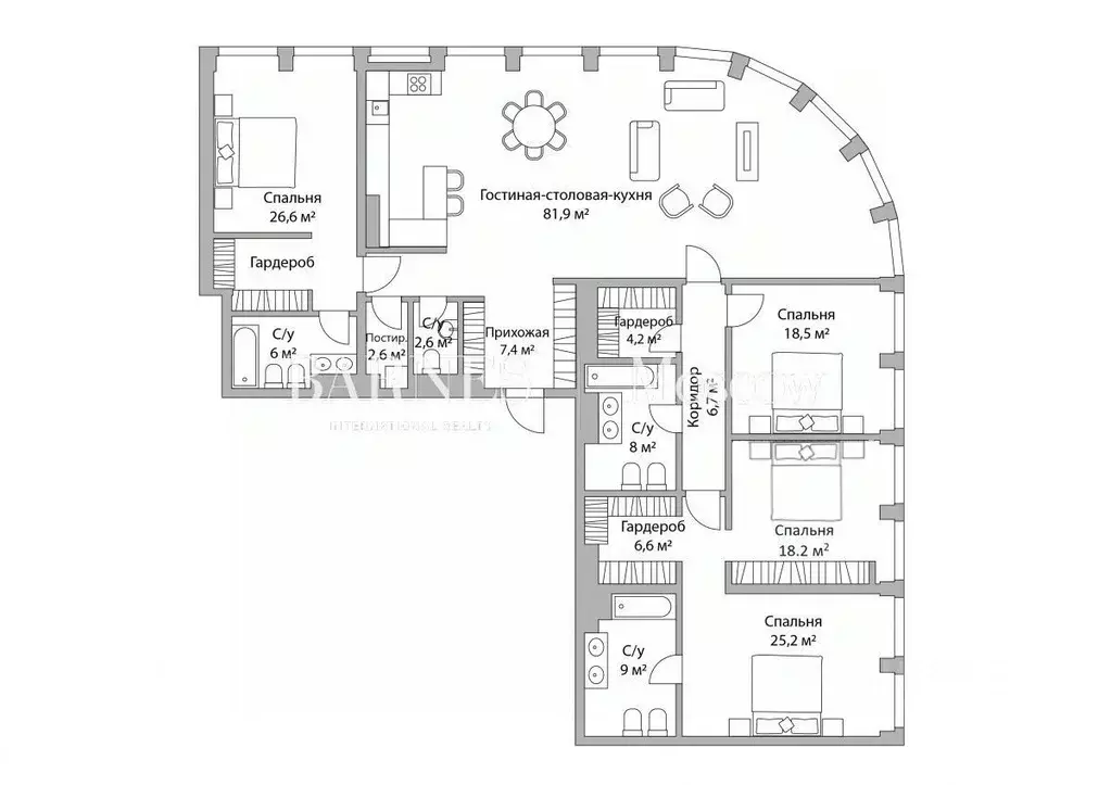 5-к кв. Москва Дружинниковская ул., 15А (223.3 м) - Фото 2