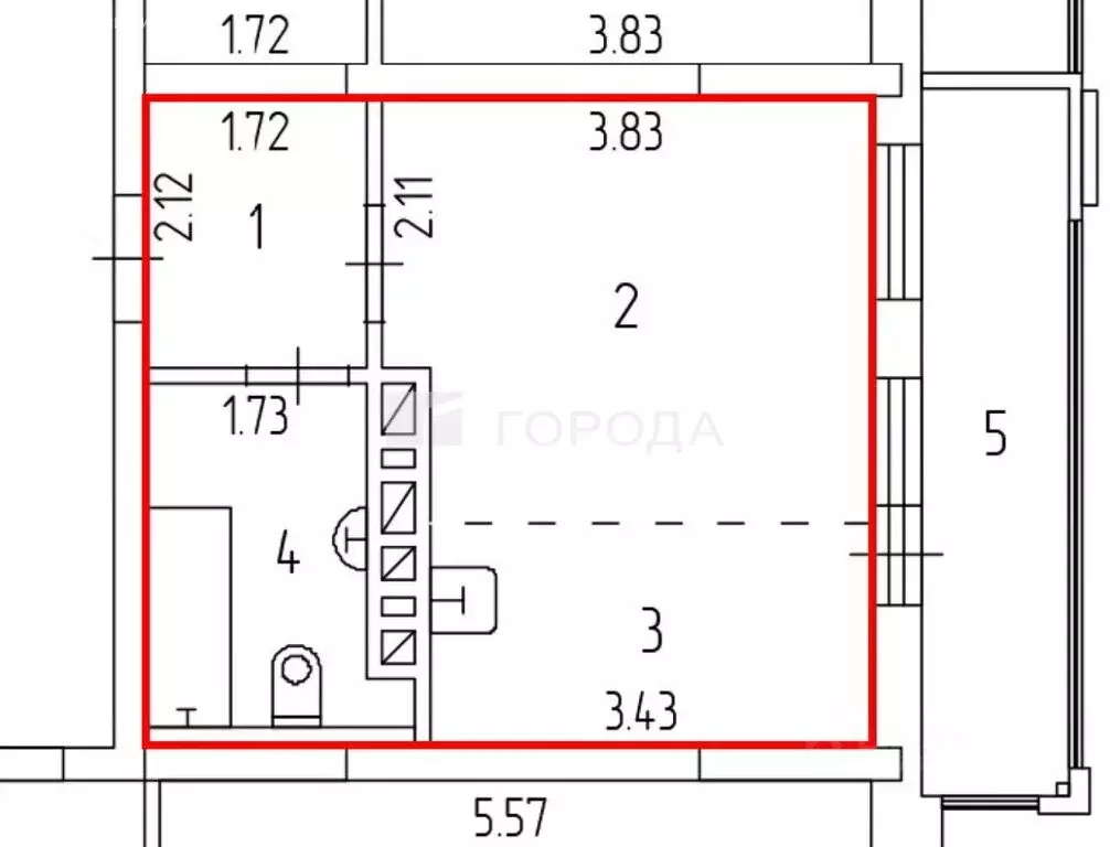 Квартира-студия: Новосибирск, Овражная улица, 3 (26.8 м) - Фото 0