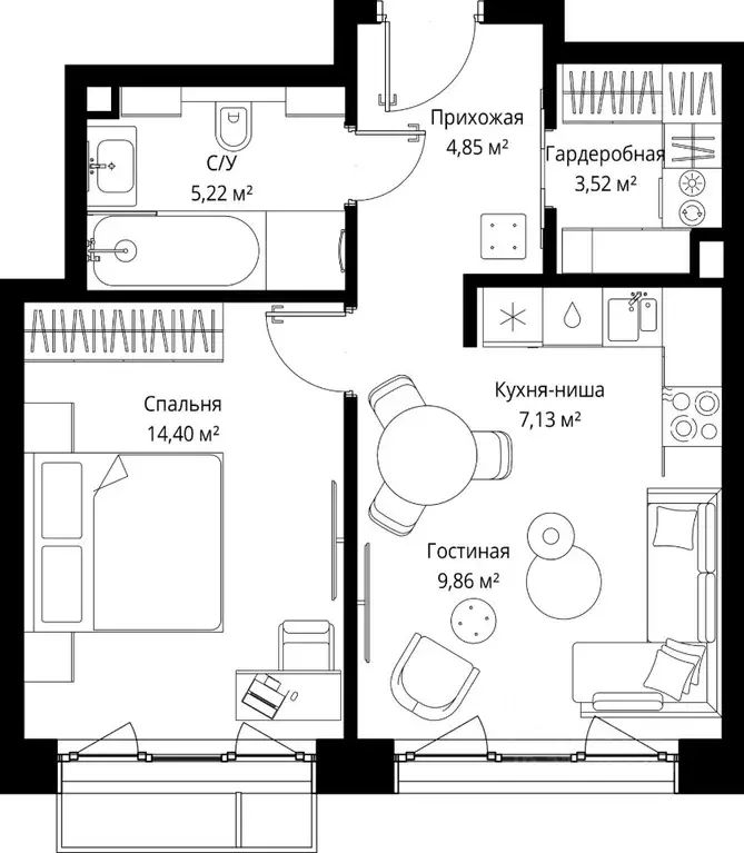 1-к кв. Московская область, Одинцовский городской округ, д. Ликино, ЖК ... - Фото 1