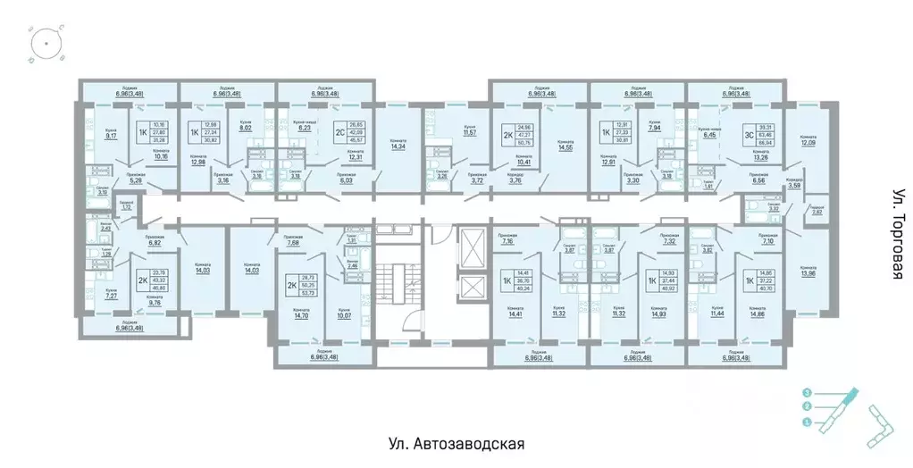 3-к кв. Пермский край, Пермь Автозаводская ул., 5к1 (66.94 м) - Фото 2