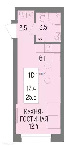 Продаётся 1-к квартира, 25.5 м - Фото 1