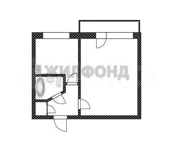 1-к. квартира, 28 м, 4/5 эт. - Фото 0