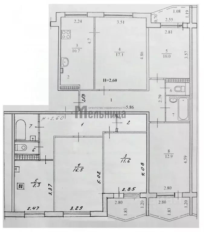 5-к кв. Волгоградская область, Волгоград ул. Репина, 3 (116.8 м) - Фото 2