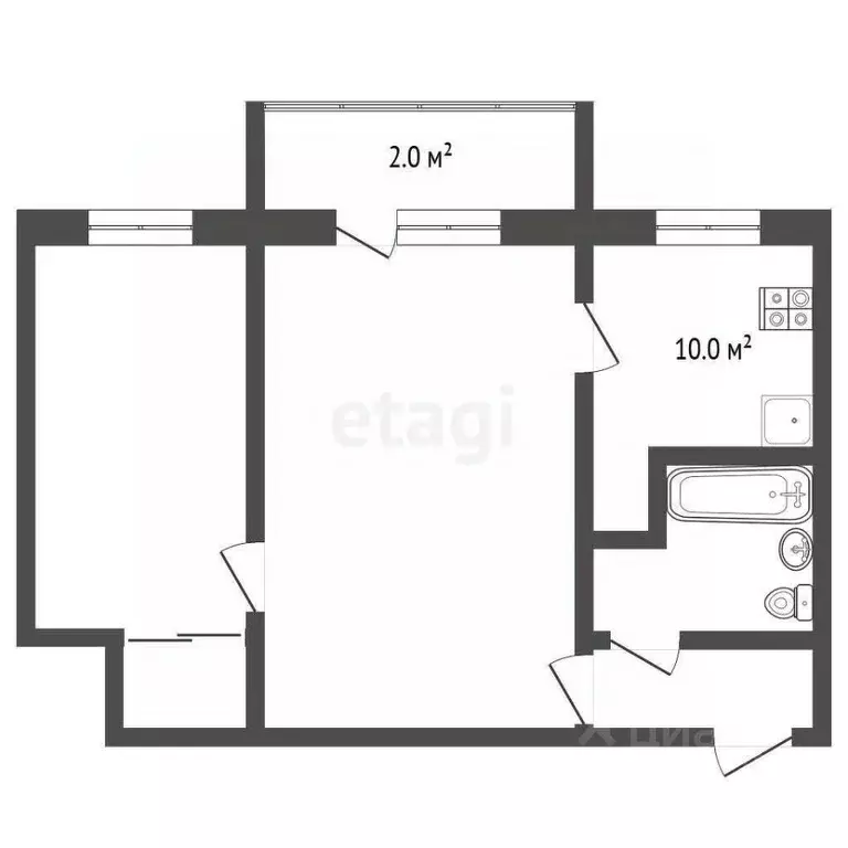 2-к кв. Омская область, Омск Стачечная ул., 6 (45.0 м) - Фото 2