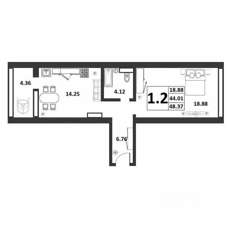 1-к кв. Новгородская область, Великий Новгород ул. Якова Павлова, 15 ... - Фото 1