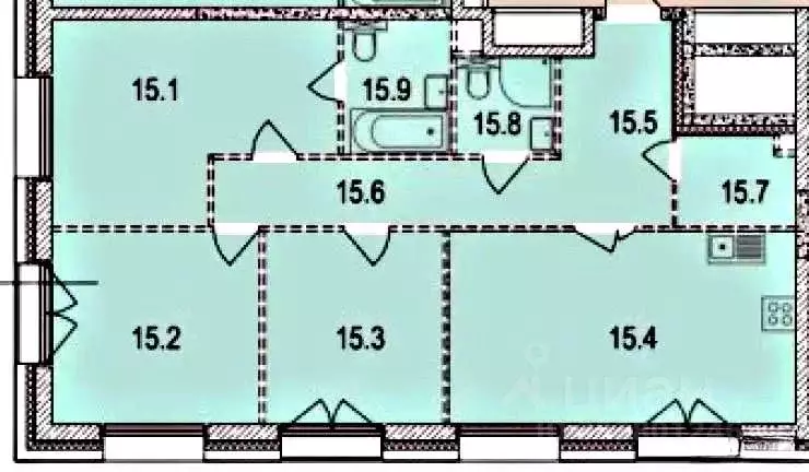 3-к кв. Москва Эра жилой комплекс, 3 (88.0 м) - Фото 1