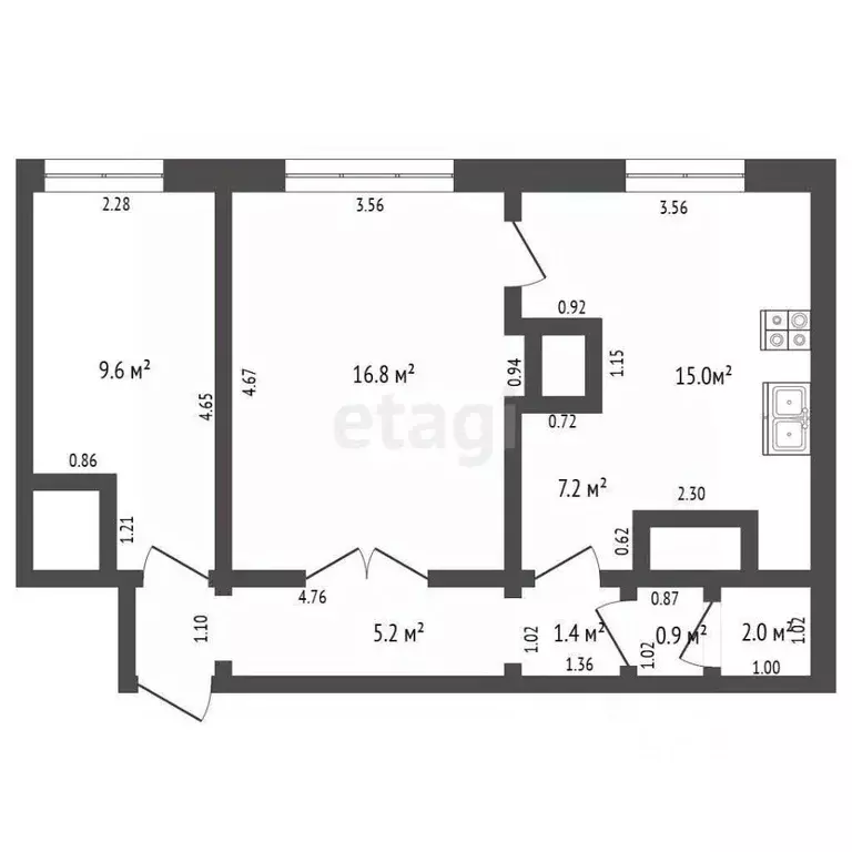 2-к кв. Вологодская область, Харовск Заболотная ул., 3 (49.9 м) - Фото 2