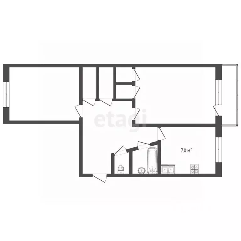 2-к кв. Костромская область, Нерехта ул. Орехова, 9 (47.0 м) - Фото 1