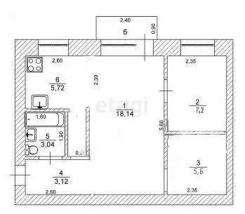 2-к кв. Ульяновская область, Ульяновск ул. Полбина, 11 (42.8 м) - Фото 2