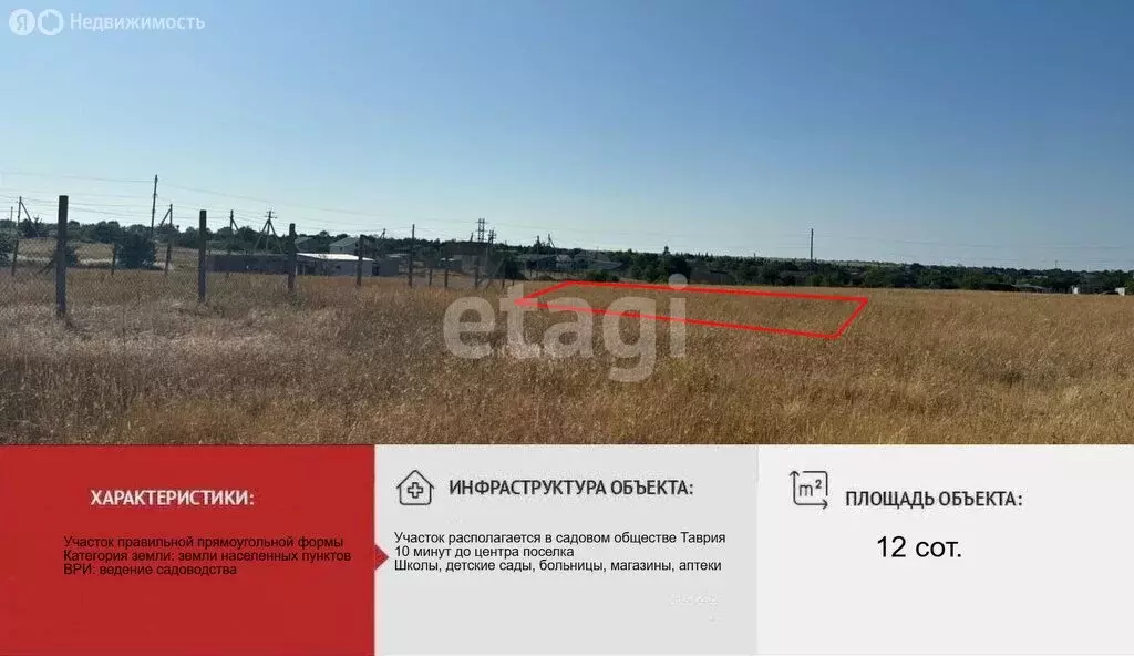 Участок в Новосельское, СНТ Таврия, Берёзовая улица (12 м) - Фото 0