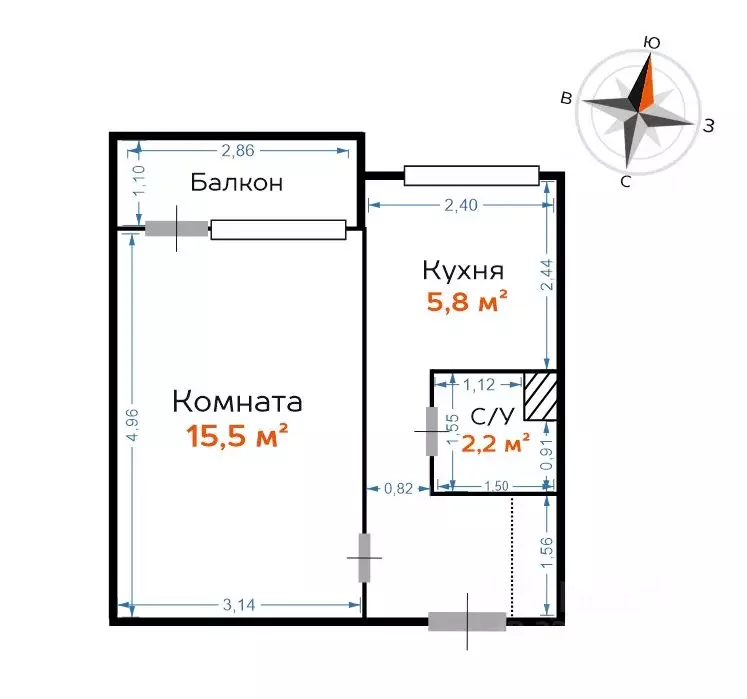 1-к кв. Москва Новоалексеевская ул., 18К1 (29.4 м) - Фото 1