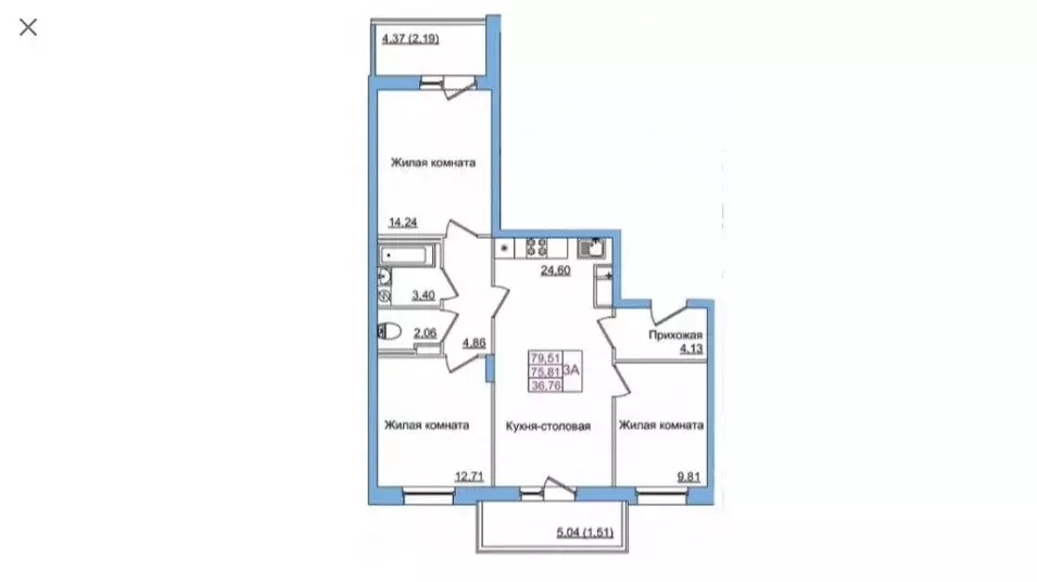 Продаётся 3-к квартира, 74.9 м - Фото 0