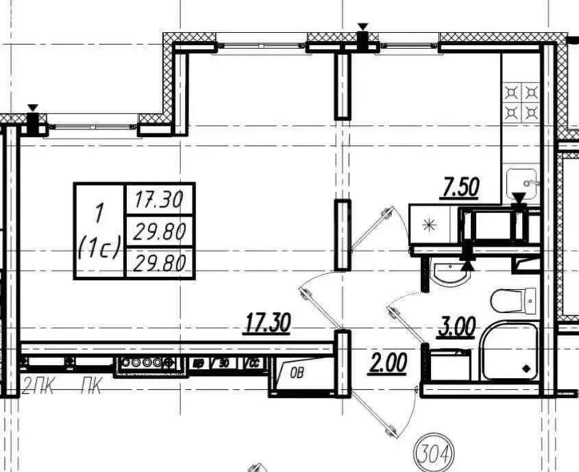 1-комнатная квартира: Санкт-Петербург, Пейзажная улица (29.8 м) - Фото 1