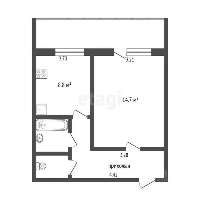 1-к кв. Тюменская область, Тюмень ул. Котельщиков, 17к2 (34.9 м) - Фото 1