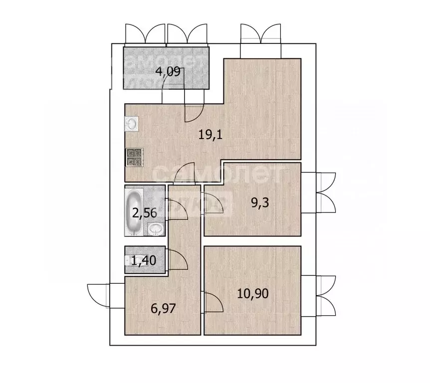 2-комнатная квартира: Уфа, улица Сагита Агиша, 17 (55.7 м) - Фото 1