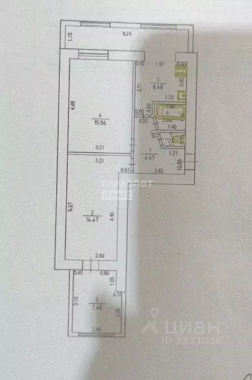 3-к кв. Кабардино-Балкария, Нальчик Кабардинская ул., 200 (65.0 м) - Фото 2