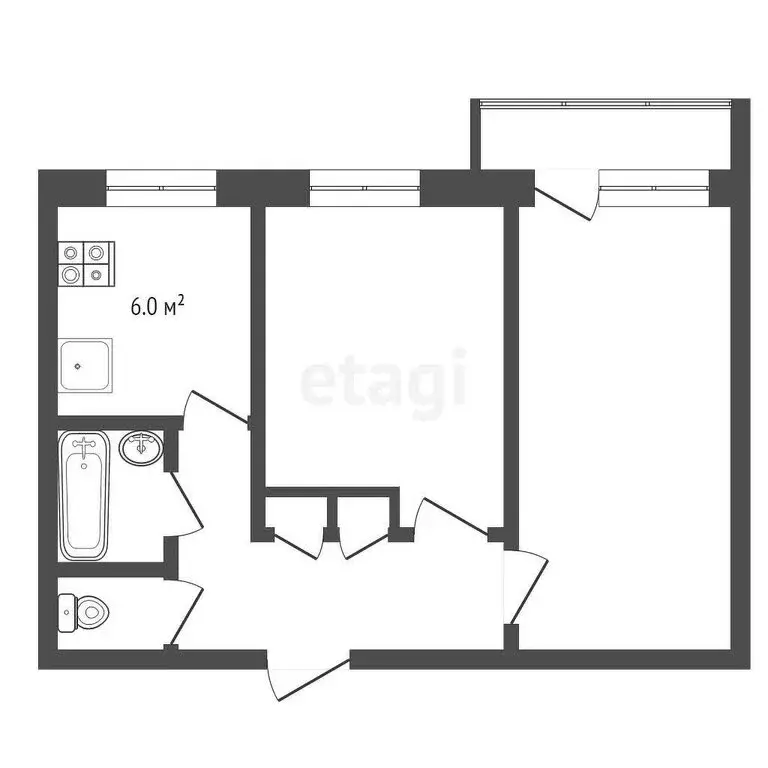 2-комнатная квартира: Елизово, улица Рябикова, 9 (47.1 м) - Фото 0