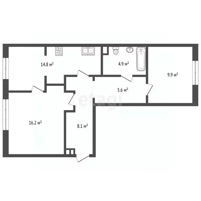 2-к кв. Москва Сосенское поселение, просп. Куприна, 40к1 (59.0 м) - Фото 2