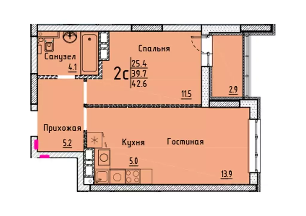 Свободной планировки кв. Саратовская область, Энгельс  (42.6 м) - Фото 0