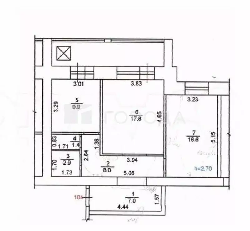 2-к кв. Алтайский край, Барнаул Балтийская ул., 12 (64.0 м) - Фото 2