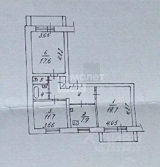 3-к кв. Вологодская область, Вологда Гончарная ул., 13 (71.5 м) - Фото 1