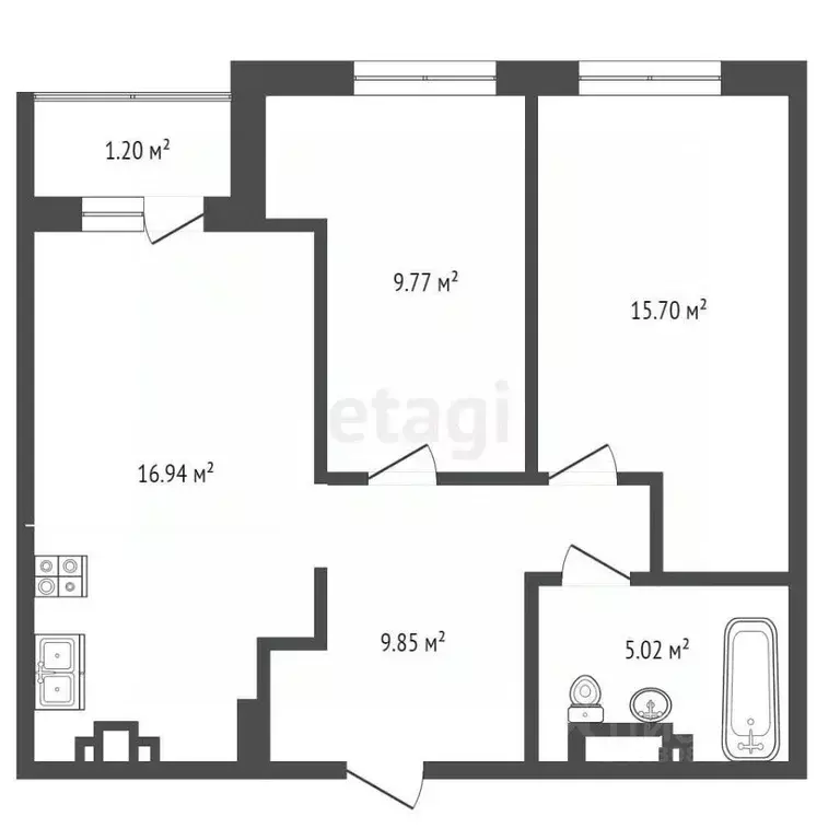 3-к кв. Омская область, Омск Взлетная ул., 13/1 (56.4 м) - Фото 1