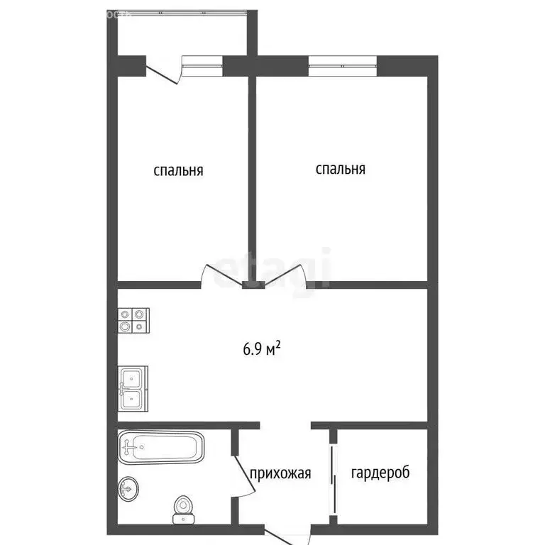 2-комнатная квартира: Ростов-на-Дону, Береговая улица, 73с2 (54.8 м) - Фото 1