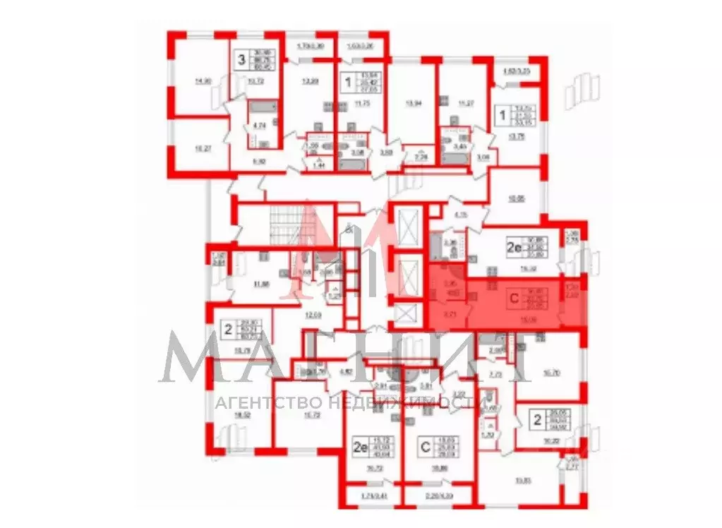 Студия Санкт-Петербург просп. Маршала Блюхера, 3к2 (25.1 м) - Фото 1