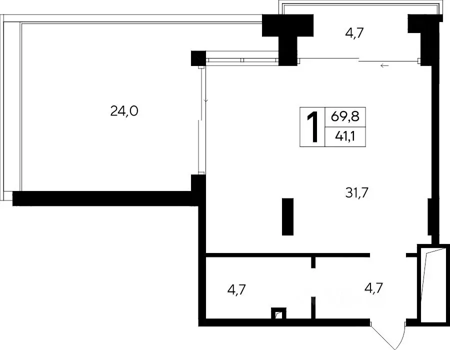 1-к кв. Крым, Евпатория Курортный кв-л,  (69.8 м) - Фото 0