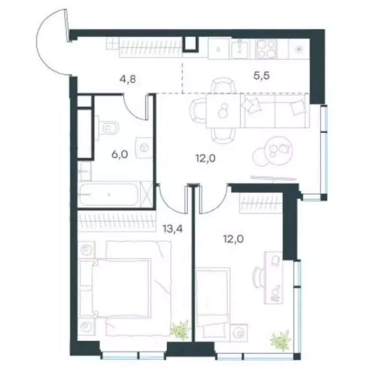 Продаётся 3-к квартира, 54 м - Фото 1