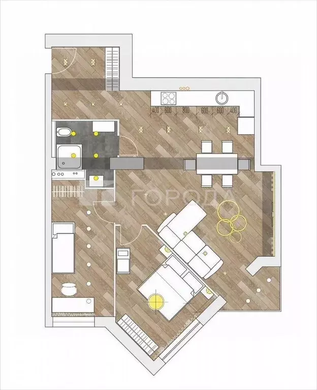 2-к кв. Алтайский край, Барнаул Пролетарская ул., 56 (73.0 м) - Фото 2