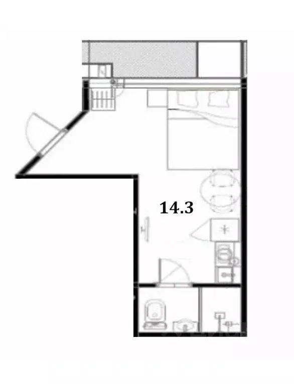 Студия Санкт-Петербург Фурштатская ул., 2/12 (14.3 м) - Фото 1