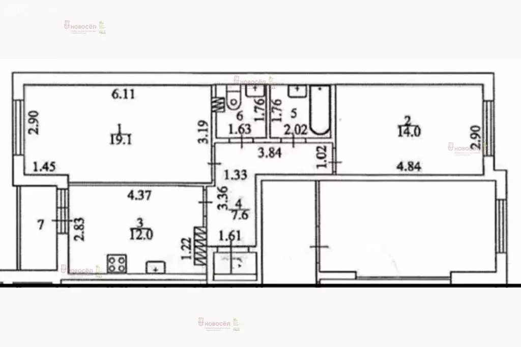 2-комнатная квартира: Екатеринбург, улица Рябинина, 19 (59.4 м) - Фото 1