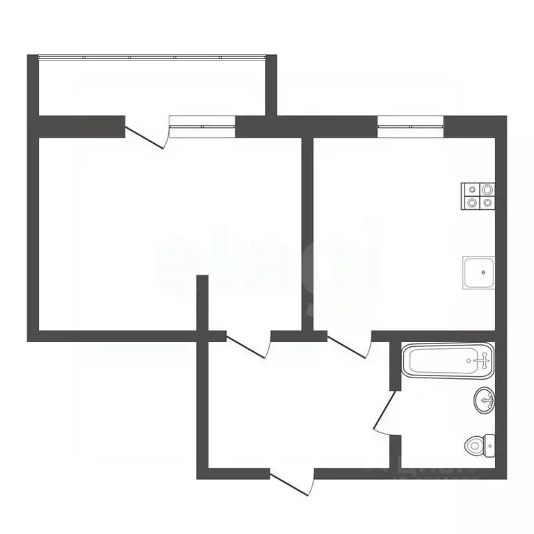 1-к кв. Тульская область, Богородицк Восточный мкр, 2 (32.5 м) - Фото 2