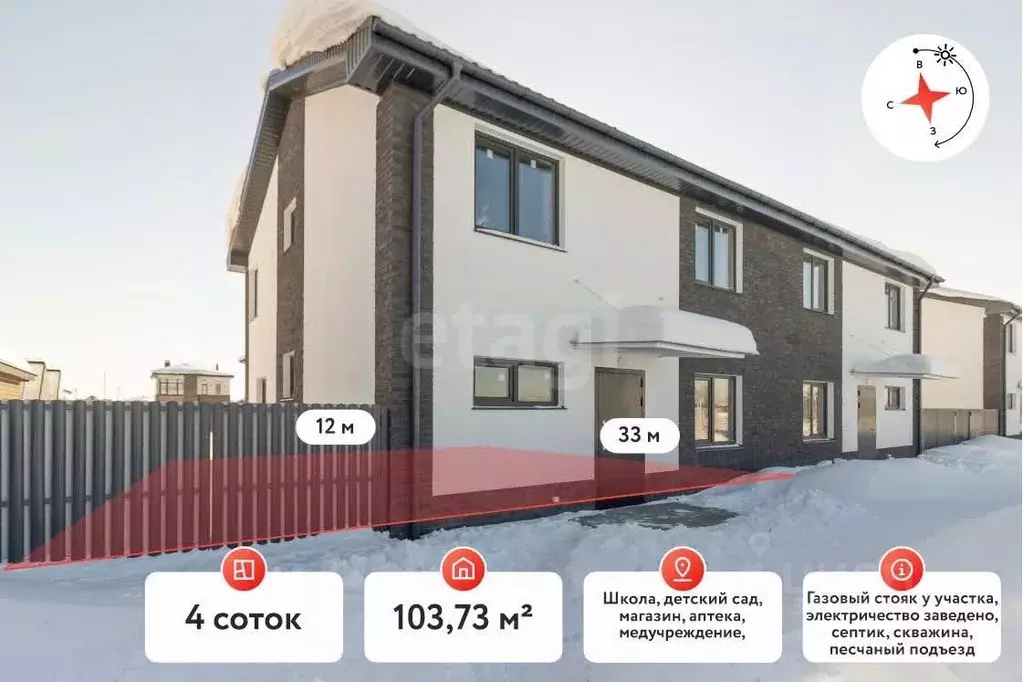 Таунхаус в Тюменская область, Тюменский муниципальный округ, 27/72 кп ... - Фото 1