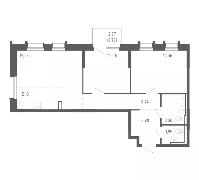 2-комнатная квартира: Владивосток, Ленинский район, жилой комплекс ... - Фото 1
