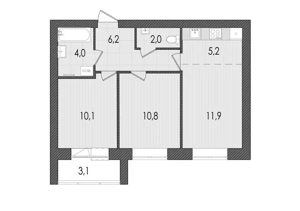 3-комнатная квартира: Киров, улица Капитана Дорофеева, 22 (53.3 м) - Фото 1