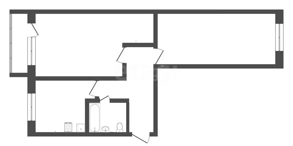 2-комнатная квартира: Абакан, улица Лермонтова, 10 (47 м) - Фото 1