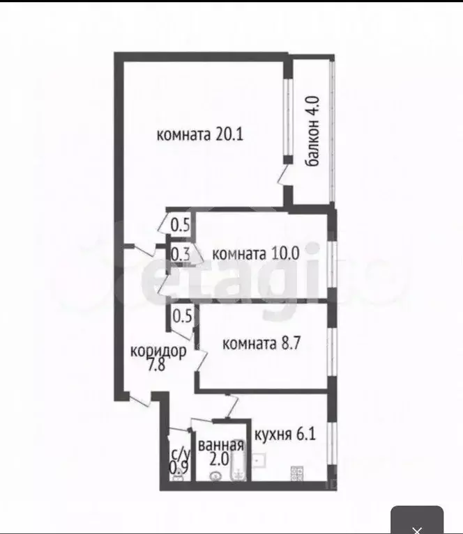 3-к кв. Санкт-Петербург просп. Космонавтов, 28К2 (57.1 м) - Фото 2