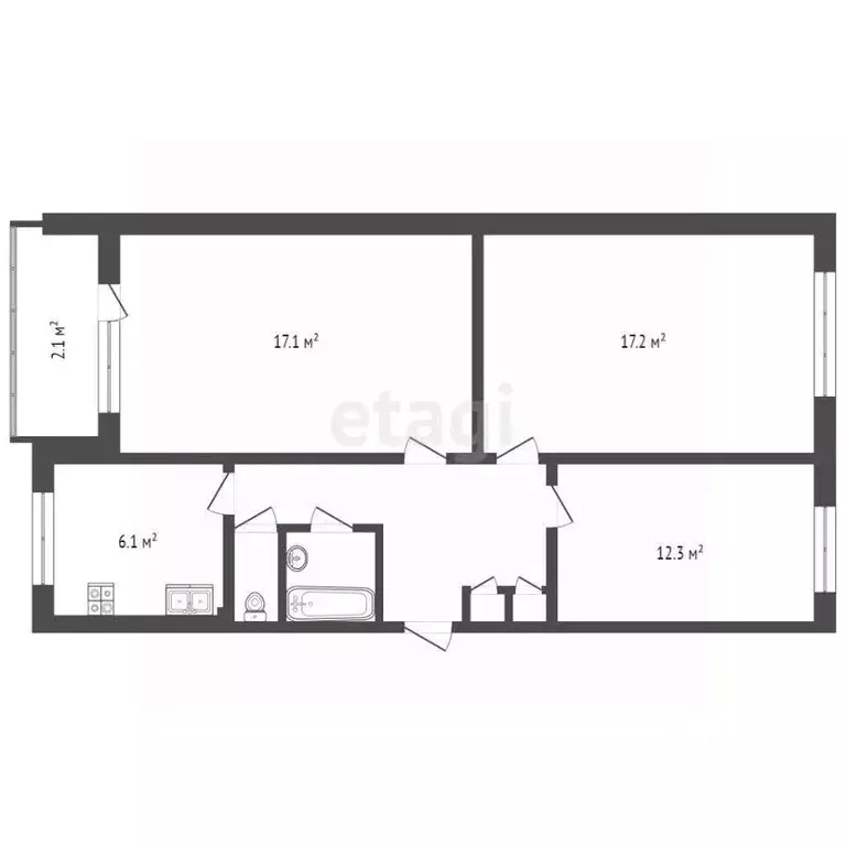 3-к кв. Самарская область, Самара ул. Советской Армии, 225 (62.9 м) - Фото 2