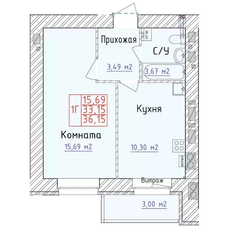 1-к кв. Ярославская область, Ярославль 1-й мкр,  (36.15 м) - Фото 0
