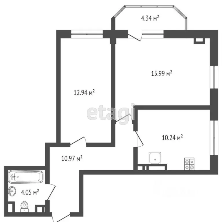 2-к кв. Ростовская область, Батайск ул. Клары Цеткин, 67 (46.6 м) - Фото 1