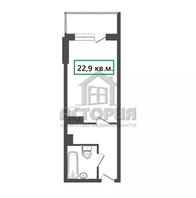 Квартира-студия: Красноярск, Караульная улица, 39Б (22.9 м) - Фото 0