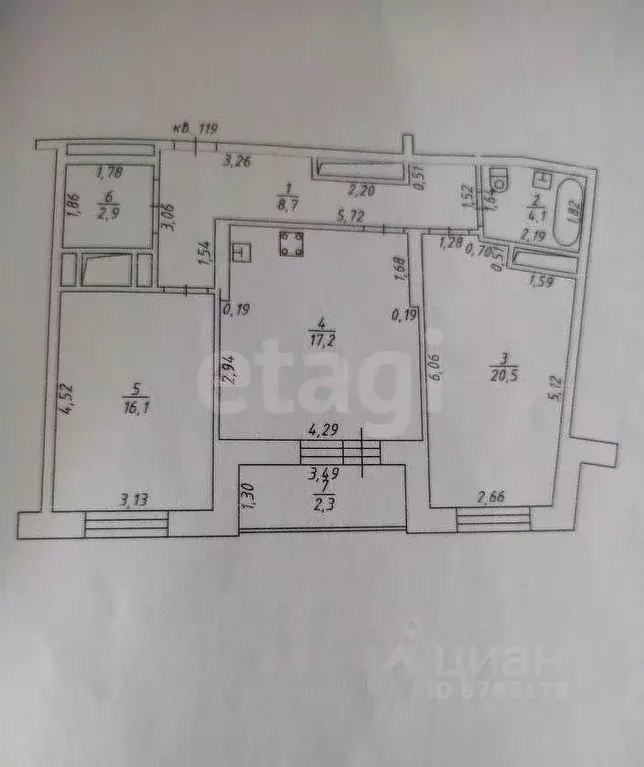 2-к кв. Татарстан, Казань ул. Павлюхина, 108Б (69.5 м) - Фото 2