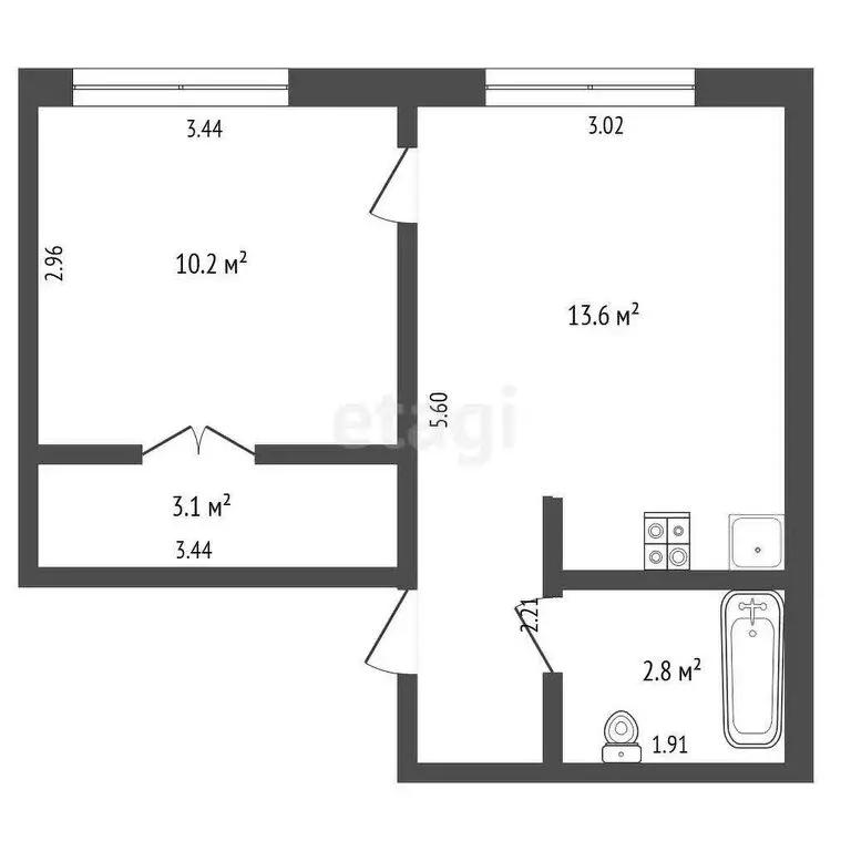 1-комнатная квартира: Самара, Нагорная улица, 13 (29.7 м) - Фото 1