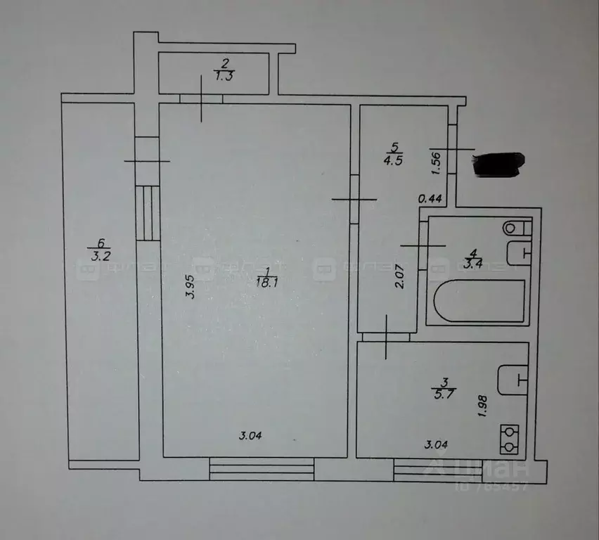 1-к кв. Татарстан, Казань ул. Юлиуса Фучика, 72 (36.2 м) - Фото 1